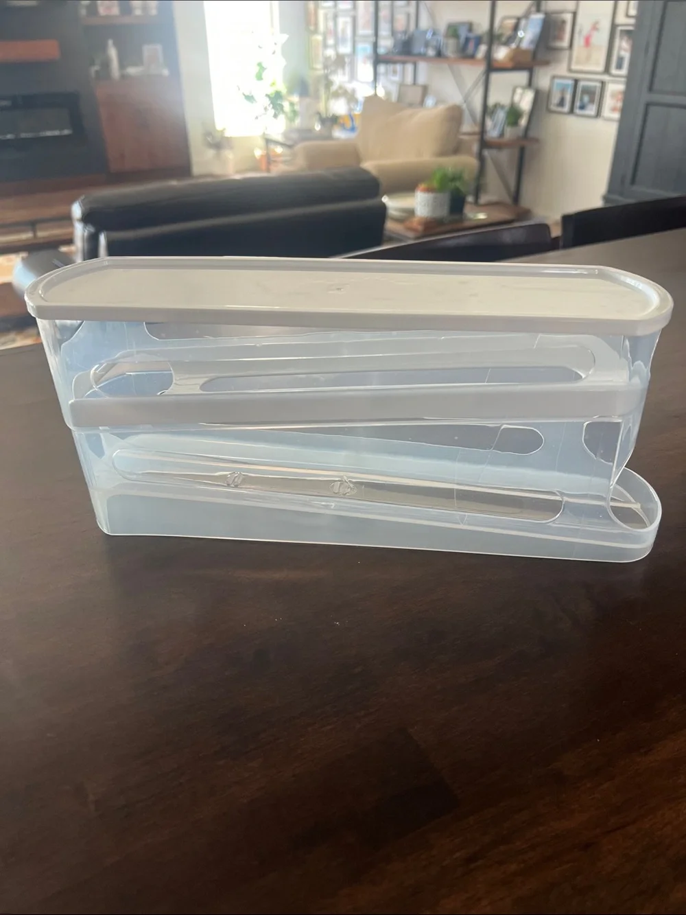 Clear Egg  Organizer with White Lid